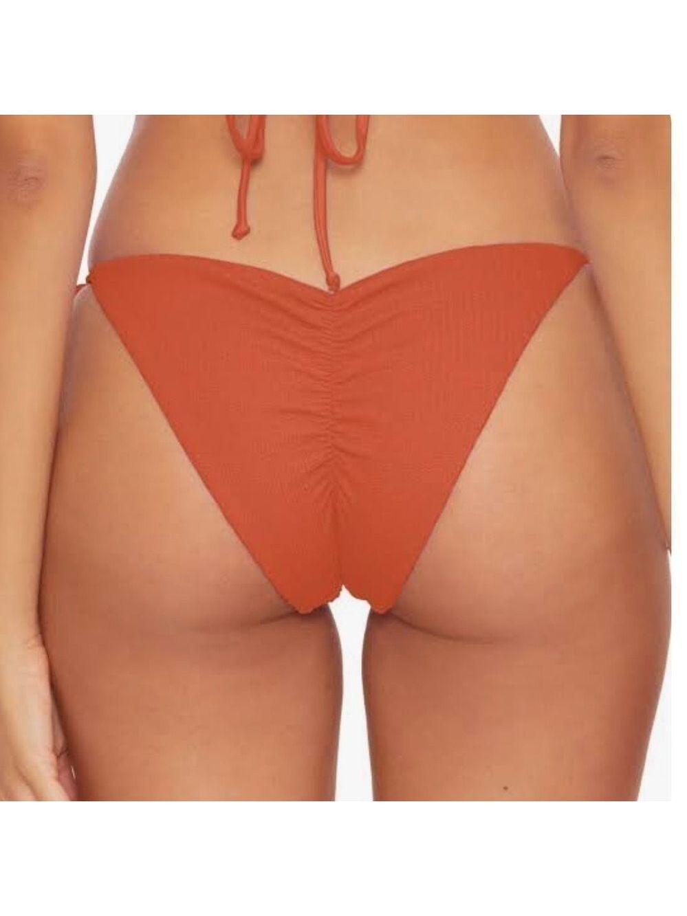 Women’s BECCA Beccaswim Pucker Up Tie Side Swim Bottom Swimwear Ginger M - Picture 3 of 17